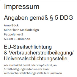 Impressum anpassen - Bild