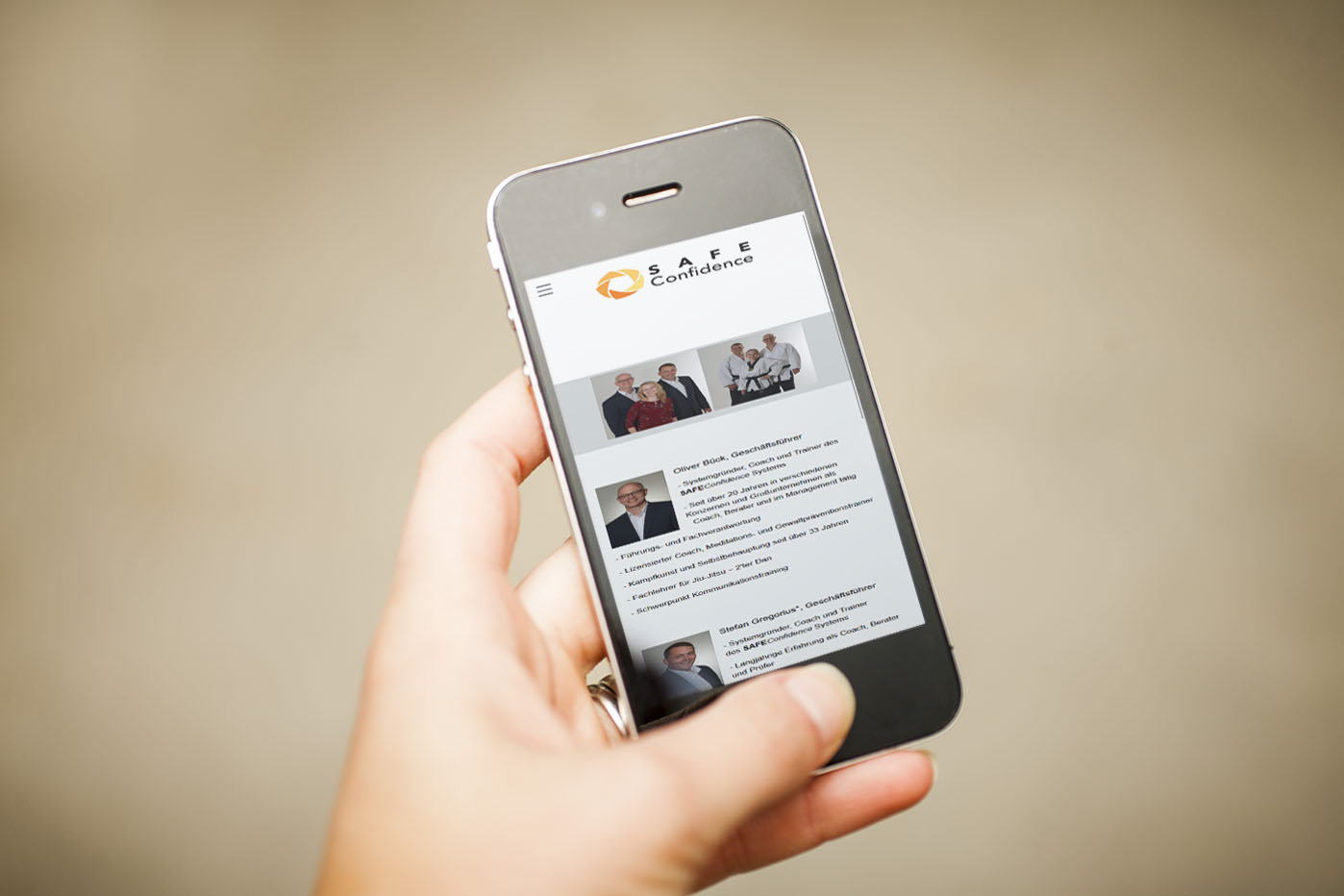 SAFEConfidence Euskirchen redesign der Website - Beispielbild alte Website